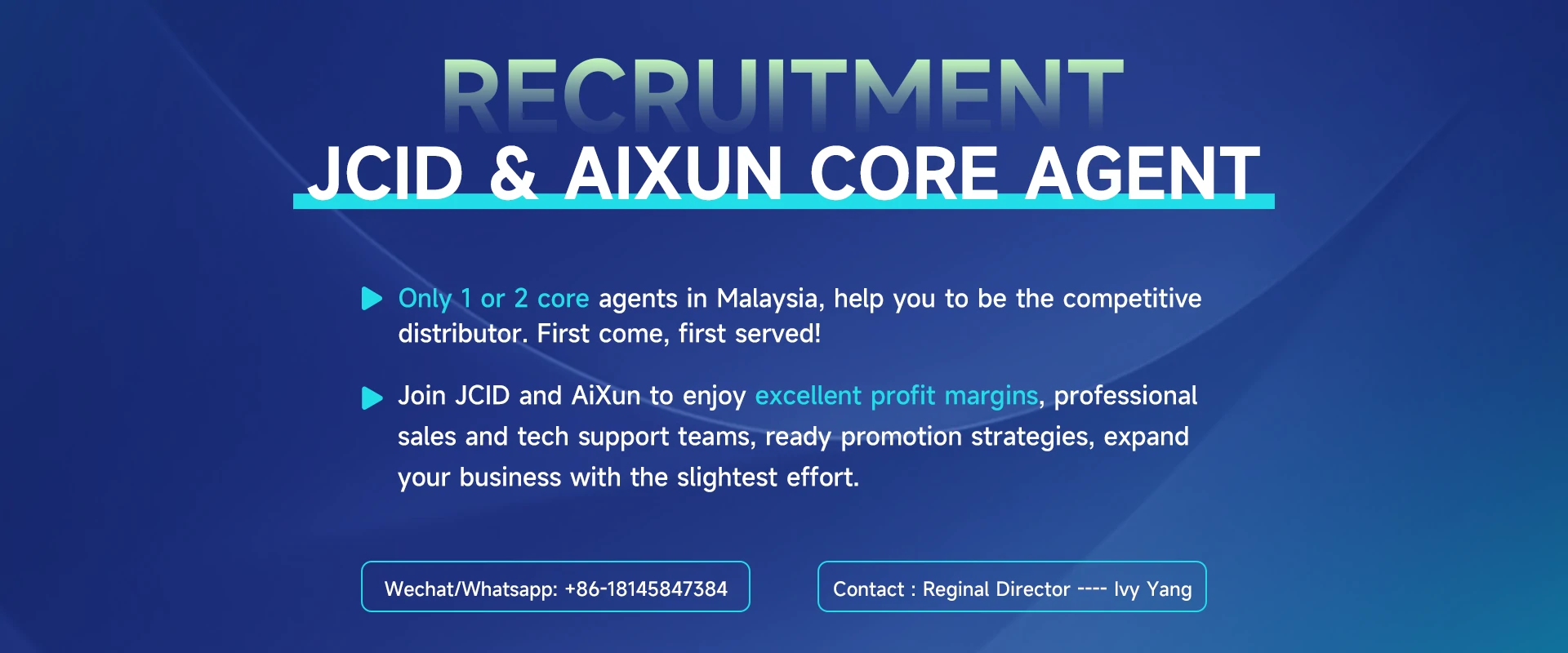 RECRUITMENT JCID CORE AGENTS IN MALAYSIA